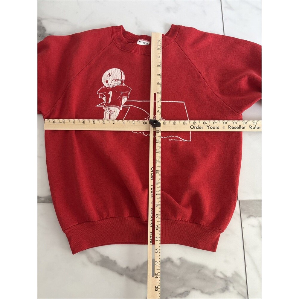 VTG 1980s Nebraska Cornhuskers Oklahoma Sooners Sweatshirt Fruit of the Loom M - Picture 6 of 7